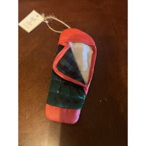 Christmas Sleeping Bag Shape Ornament Hiking Camping Adventure Silver Tree